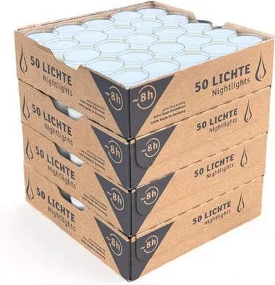 Produktbild von Horeca Candles 200 Weiße Teelichter 8h Brenndauer – Geruchlos – Transparente Hülle
