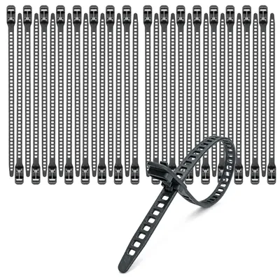 Obrázek produktu pro com-four® 32 kusů nastavitelné upevňovací spony pro rostliny, 35 cm - zelené kabelové stahovací pásky pro rostliny