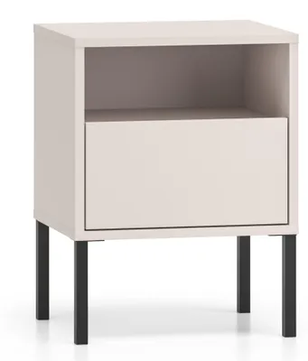 Image de Selsey Barnee – Table de chevet à 1 tiroir et 1 compartiment ouvert, cachemire, 40 cm