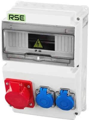 Zdjęcie produktu dla Dystrybutor mocy budowlanej 230 V/400 V . . Schuko IP44, 16 A + 2 x 230 V . . . Do niezawodnego dystrybucji mocy