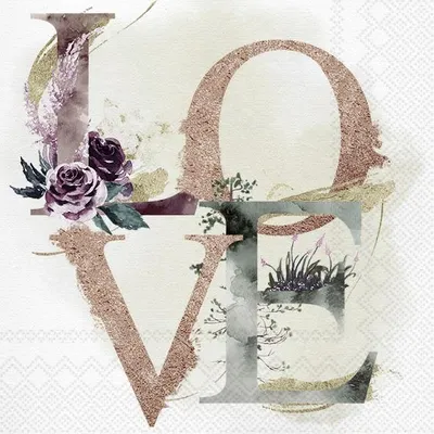 Produktbild von Servietten 25x25 cm - LOVE cream