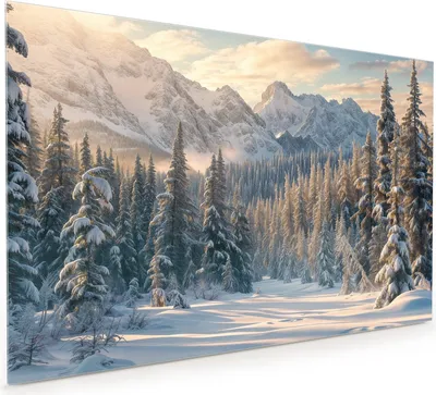 Produktbild von Küchenrückwand Spritzschutz Glas mit Motiv Winterlandschaft 40 x 40 cm