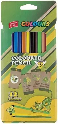 Image de Crayons triangulaires 12 couleurs EASY