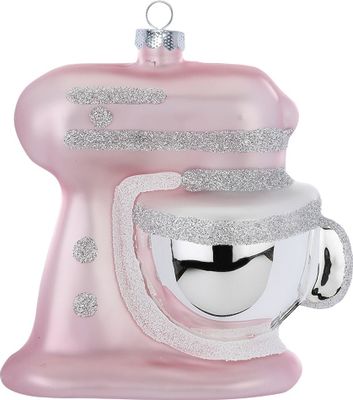 Christbaumschmuck Glas Küchenmaschine 10cm rosa