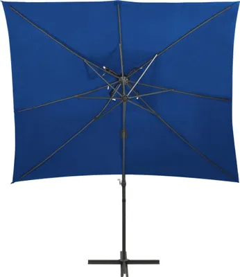 Produktbild von vidaXL Ampelschirm mit Lüftung 250x250 cm Azurblau