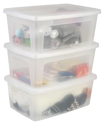 Produktbild von Iris Ohyama, 3er-Set, Aufbewahrungsboxen klein, Stapelboxen, Lagerbox, Kunststof
