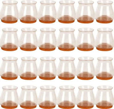 Obrázek produktu pro 24 kusů chráničů nožiček židlí s filcovou podložkou, silikonové chrániče nožiček židlí s filcovým polštářem, proti poškrábání pro kulaté nohy o průměru 20–30 mm, šetrné k podlaze a redukující hluk