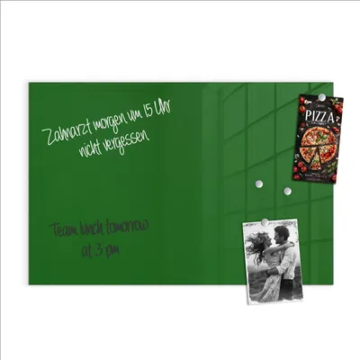 Produktbild von Magnettafel 90x60cm Pinnwand Whiteboard beschreibbar - Dunkelgrüner Hintergrund II