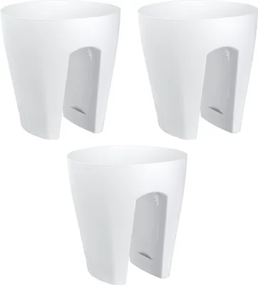 Produktbild von 3x Blumentopf für Geländer Blumenkasten Geländerkasten Balkonkiste in weiss