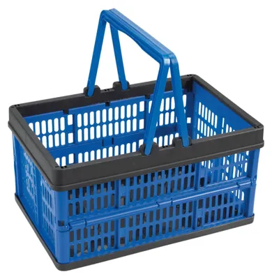 Produktbild von Novaliv Klappbox Blau - 16L Faltkorb mit Henkeln - Vielseitiger Einkaufskorb - Praktische Aufbewahrungsbox