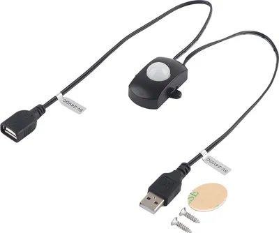 Productafbeelding van 2A DC 5-24V PIR-infrarood bewegingssensor, automatische schakelaar, LED-strip, USB-aansluiting, zwart