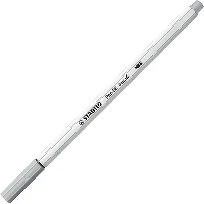 Produktbild von Premium-Filzstift mit Pinselspitze für variable Strichstärken - STABILO Pen 68 brush - Einzelstift - mittelgrau