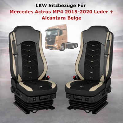 Produktbild von LKW Sitzbezüge Für Mercedes Actros MP4 2015-2020 Leder + Alcantara Beige