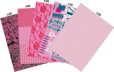 Produktbild von Décopatch, Maxi-Packung mit 100 Blatt Décopatch-Papier (30x40cm), rosa