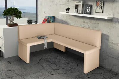 Produktbild von Eckbank Bank Küchenbank 168 x 128 cm  -ROBIN R -Kunstleder Creme
