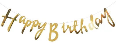 Produktbild von Happy Birthday Girlande Gold für Geburtstag Party Dekoration
