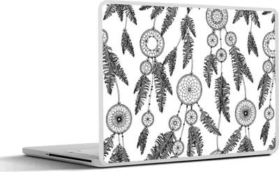 Produktbild von MuchoWow® Laptop Aufkleber Sticker Cover Traumfänger - Federn - Indianer - Muster 30x21 cm - Sticker für Laptop - Selbstklebend