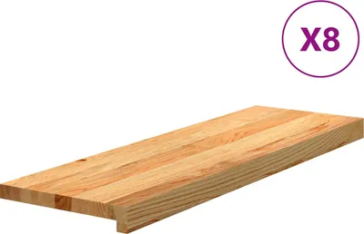 Produktbild von vidaXL Treppenstufen 8 Stk. Hellbraun 80x30x2 cm Massivholz Eiche