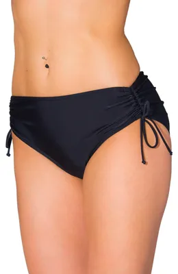 Produktbild von Aquarti Damen Bikinihose mit Raffung und Schnüren, Farbe: Schwarz, Größe: 36