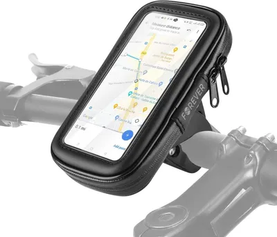 Image de Forever, support pour vélo Smartphone étanche avec clip pour guidon, noir