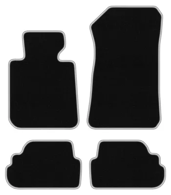 Produktbild von Fußmatten Automatten Velours Schwarz/Silber für BMW 1 E81 2007-2012 Set 4-tlg
