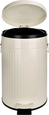 Obrázok produktu pre QUVIO Odpadkový kôš 12 l - Odpadkový kôš - Pedálový kôš - Odpadkový kôš - S vekom - Kovový - 25 x 25 x 44 cm - Béžový