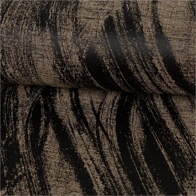 Produktbild von Vorhangstoff Meterware Jacquard Tindra Schwarz Gold 154cm