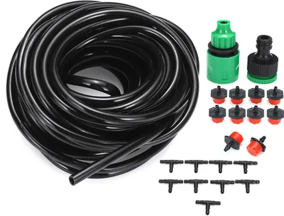 Image de 10m de tuyau d'arrosage automatique Goutteur micro-irrigation Goutte à goutte plante système d'arrosage jardin
