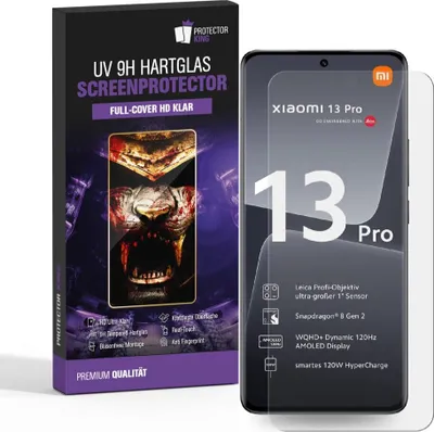 Produktbild von 1x 9H Panzerglas für Xiaomi 13 Lite FULL CURVED UV-Liquid Schutzglas Displayschutz Panzerfolie Displayglas Tempered Glasfolie Schutzfolie Sicherheitsglas Echtglas Hartglas