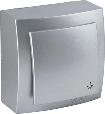 Produktbild von Lichttaster Silber Aluminium-Optik – Aufputz IP20 Innen – Themis
