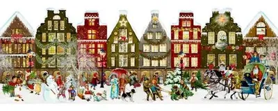 Produktbild von Nostalgisches Häuserleporello Adventskalender