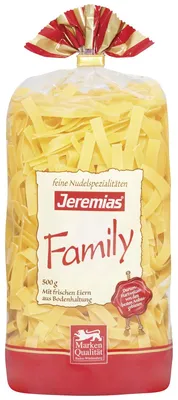 Produktbild von Jeremias Family Bandnudeln 8 mm mit frischen Eiern 500g 4er Pack