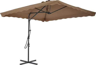 Obrázek produktu pro vidaXL Slunečník s ocelovou tyčí 250x250 cm Taupe