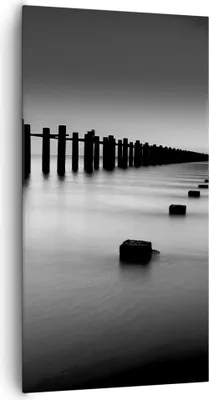 Produktbild von Bild auf Leinwand - Leinwandbild - Meer Ufer Ozean Horizont - 65x120cm - Wand Bild - Wanddeko - Leinwanddruck - Bilder - Kunstdruck - Wanddekoration - Leinwand bilder - Wandkunst - PA65x120-2229