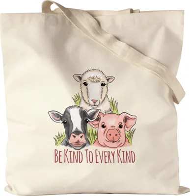 Produktbild von Be Kind To Every Kind Jutebeutel Stoffbeutel Canvas Vegan Vegetarier Plant-Based Geschenkidee Tierwohl Tierleid