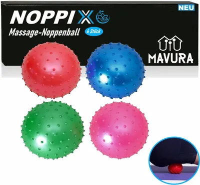 Zdjęcie produktu dla NOPPIX Zestaw piłek do masażu Pimple Ball Hedgehog Ball Spiky Ball Piłka gimnastyczna Trigger Ball Pimple Ball Massage Ball Spiky Hedgehog Ball [4 sztuki]