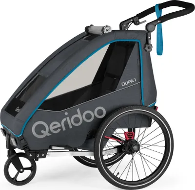 Obrázok produktu pre Qeridoo QUPA 1 – detský príves za bicykel pre 1 dieťa, farba: modrá