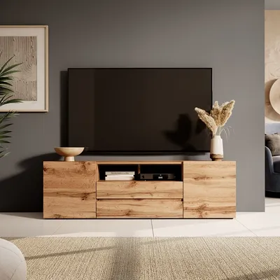 Produktbild von TV Schrank SOUND Wohnzimmer Lowboard RTV Medienmöbel (Eiche Wotan)