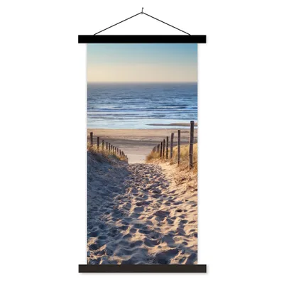 Produktbild von MuchoWow® Textilposter Sand - Strand - Düne - Meer - Sommer 60x120 cm mit schwarzem Rahmen - Magnete