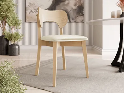 Obrázok produktu pre Čalúnená jedálenská stolička CIBOLO 3 - buk / smotanová