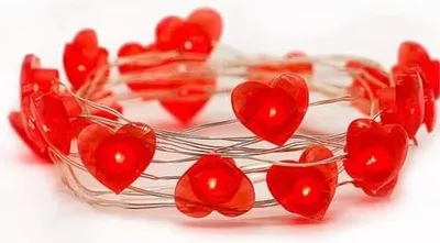Produktbild von Herzförmige Lichterkette - Batterie-betrieben, Dekoration für Valentinstag & Hochzeit