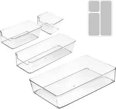 Immagine prodotto di Sistema organizer per cassetti con 4 misure, trucco, cucina, bagno