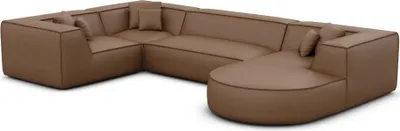 Produktbild von Kunstleder U-Form XL Wohnlandschaft Liberia Braun Rechts