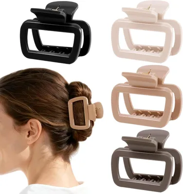 Produktbild von Haarklammer klein, 4-teilig, 6 cm, Silikon Haarspangen für dünnes Haar