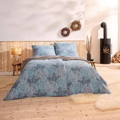Produktbild von Estella Ateliers Edel-Flanell- Bettwäsche-Garnitur Modena Farbe taube Größe 135x200 + 80x80