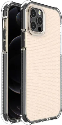 Image de Spring Armor Żelowy Elastyczny Pancerny Pokrowiec Z Kolorową Ramką Do Iphone 12 Pro Czarny