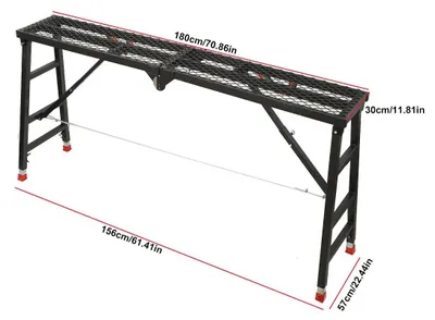 Produktbild von Arbeitsplattform - Klappbares Gerüstpodest - Höhenverstellbar - 180×30 cm - Mehrzweck - Tragbar