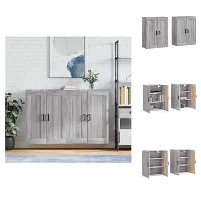 Produktbild von vidaXL Wandschränke 2 Stk. Grau Sonoma Holzwerkstoff -  Sideboards