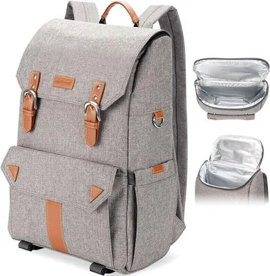 Produktbild von Picknickrucksack Kühltasche - Inklusive wasserdichter Decke - Grau