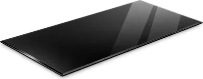 Produktbild von HOOZ Glasplatte – Tischplatte aus ESG-Sicherheitsglas 6 mm mit Facettenschliff, für Couchtisch, Glastisch, rechteckig 80 x 70 cm, Schwarz